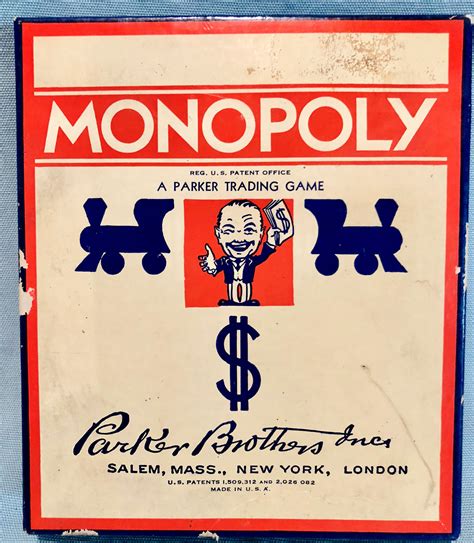 Vintage 1935 Monopoly Game by Parker Brothers with Game Board, Made in USA