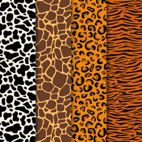 Free Vector | Modern animal print pattern set