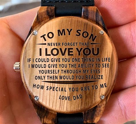 To My Son From Dad To See You Through My Eyes Engraved | Etsy in 2020 | Wood gifts, Wooden watch ...