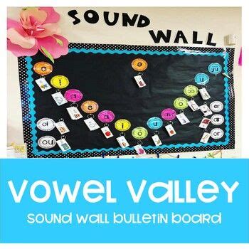 Vowel Valley Sound Wall Bulletin Board | Vowel, Literacy practice ...