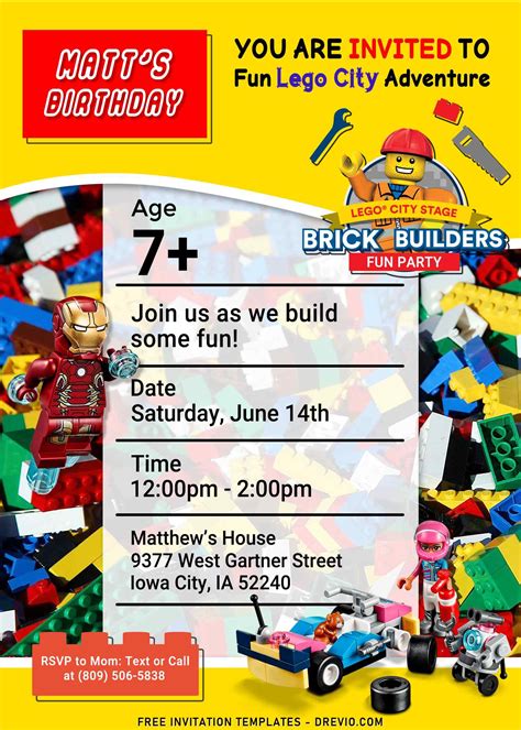 Lego Printable Birthday Invitation Cool Video Invitations | ubicaciondepersonas.cdmx.gob.mx