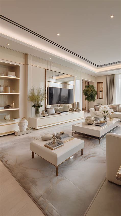 Large living room interior: Immerse yourself in the luxury of this expansive living room in 2023 ...