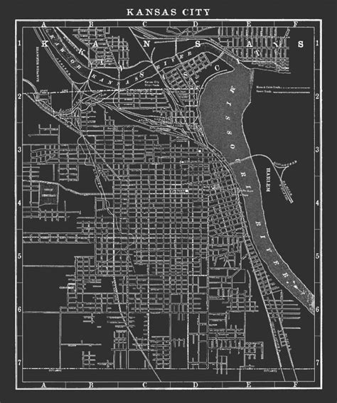 Kansas City Map : Vintage Kansas City Map Print Old Missouri - Etsy