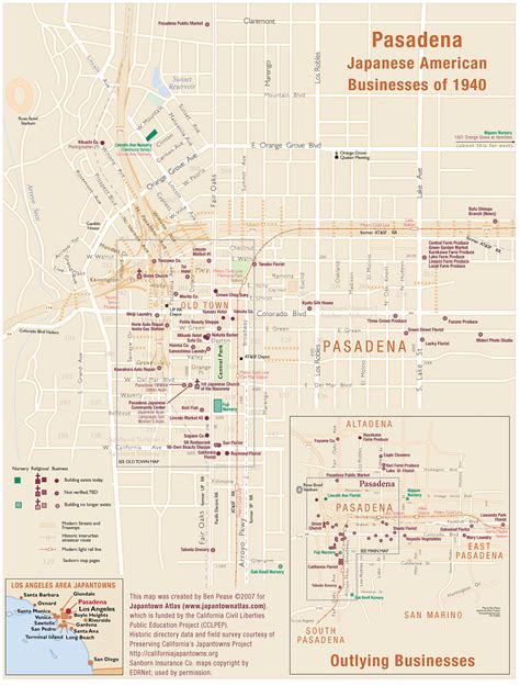 California Map Pasadena