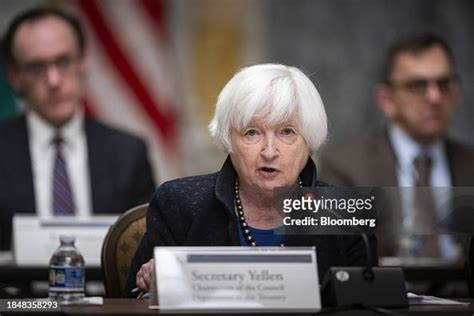 Janet Yellen, US Treasury secretary, speaks during a meeting of the ...