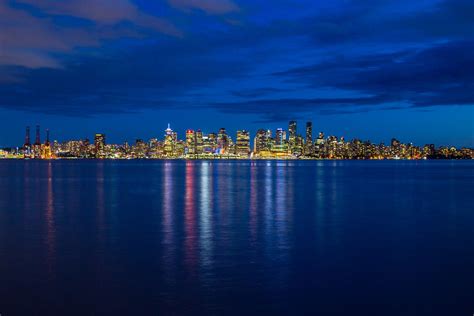 Vancouver B.C. skyline at night. | Etsy | Skyline, Abstract photographs ...