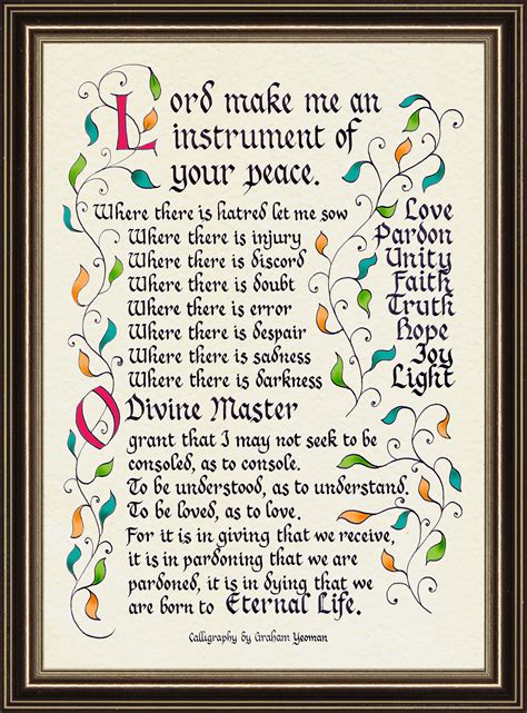 Peace Prayer of St. Francis of Assisi Inspirational Print | Etsy