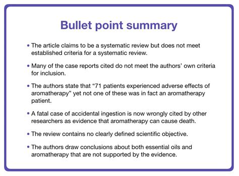 Bullet points - Tisserand Institute