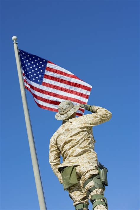 Soldier Saluting Flag