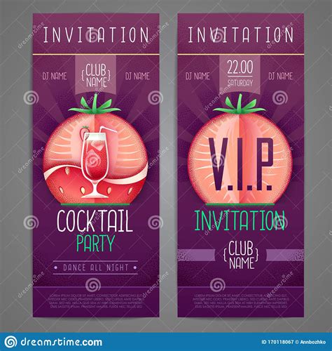 Invitation Design. Cocktail Disco Party Poster. Grainy Texture Vector Illustration Stock Vector ...