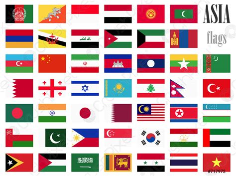 All country flags of Asia - stock vector 717972 | Crushpixel