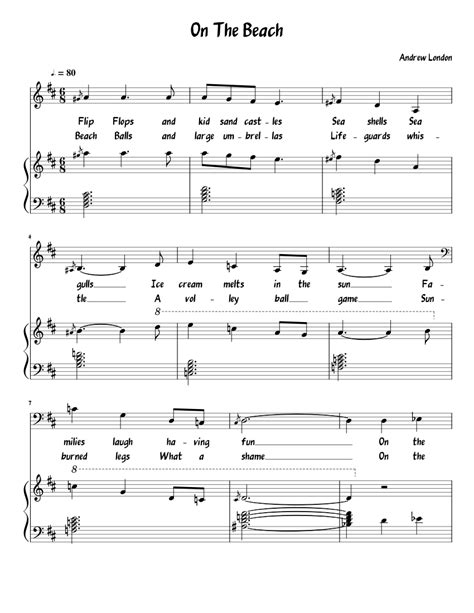 On The Beach Sheet music for Piano, Vocals (Solo) | Musescore.com