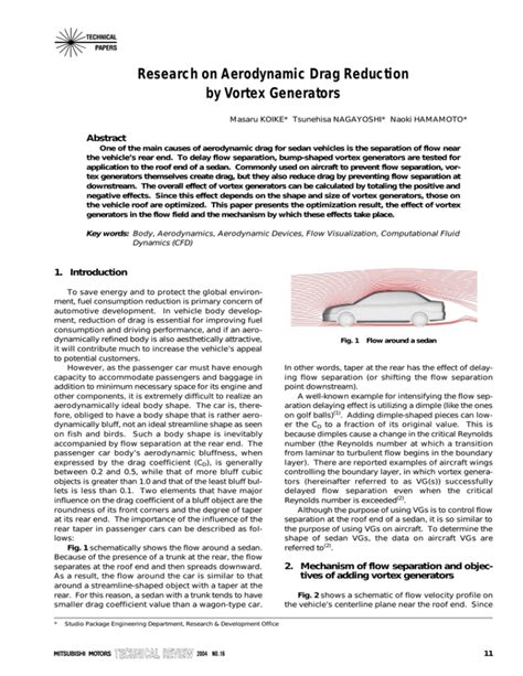 Research on Aerodynamic Drag Reduction by Vortex Generators