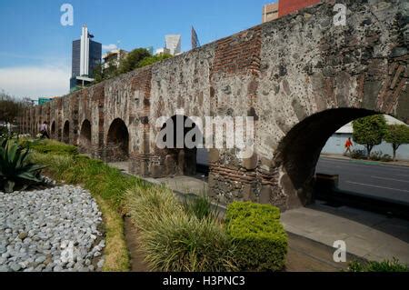 The Chapultepec Aqueduct built by the Aztecs during the Tenochtitlan era, Mexico City, Mexico ...