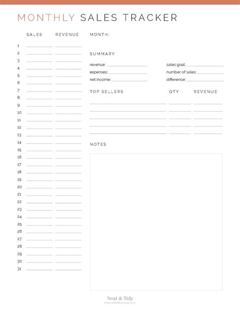 Annual & Monthly Sales Tracker - Neat and Tidy Design