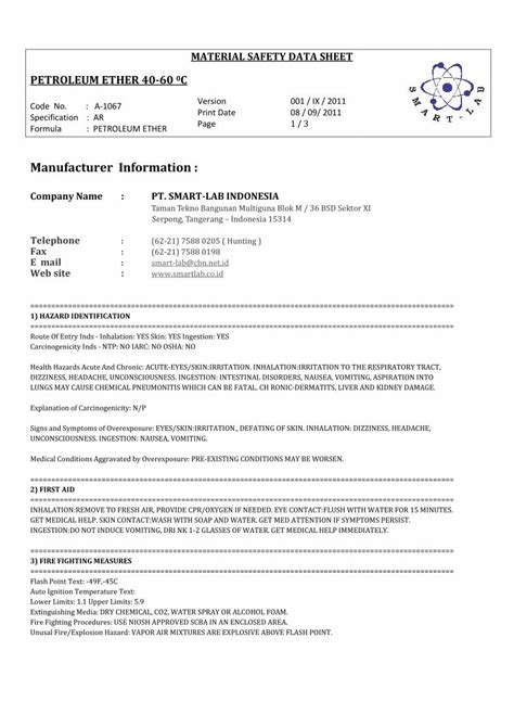 (PDF) Petroleum Ether MSDS by CRI - DOKUMEN.TIPS