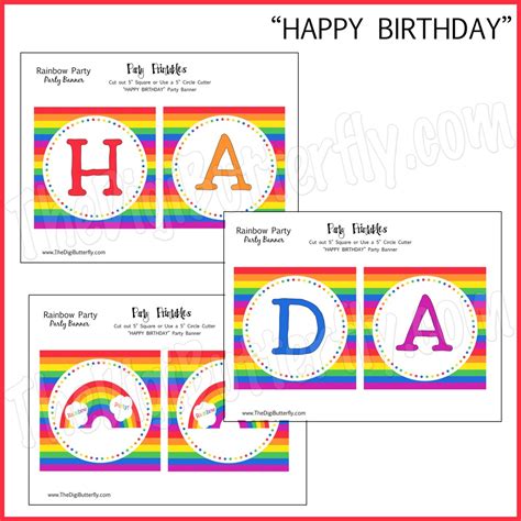 7 Best Images of Rainbow Printables Happy Birthday - Rainbow Happy Birthday Banner Printable ...