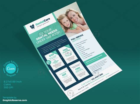 Dental Coupon Flyer Design Canva template - Graphic Reserve