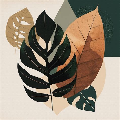 Premium Photo | Beautiful graphics, abstract leaves, natural and minimalist pattern, graphics ...