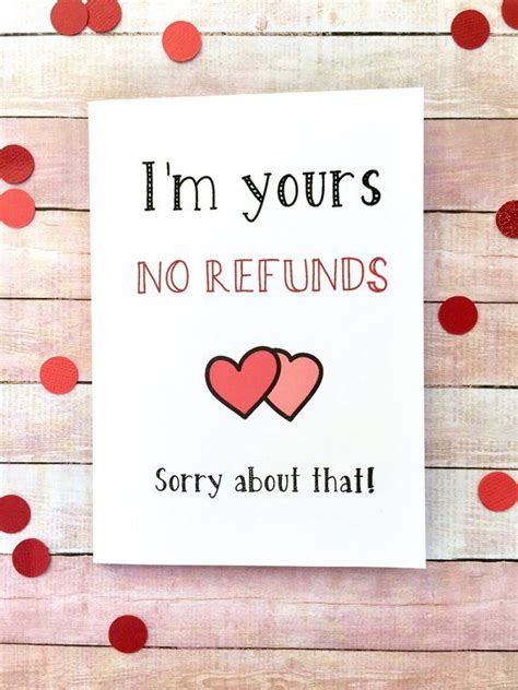 I'm Yours No Refunds Funny Valentines Card Card for Him Card for Her ...