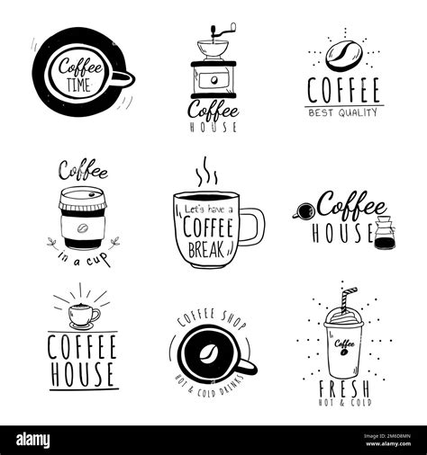Set of coffee shop logos vector Stock Vector Image & Art - Alamy