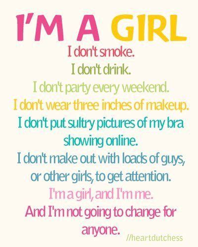 I’m A Girl | Cute quotes for life, Life quotes for girls, Inspirational ...