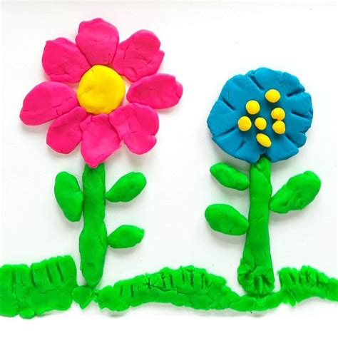 Play Dough Flowers Fine Motor Activity | Spring toddler crafts, Flower making, Fine motor activities