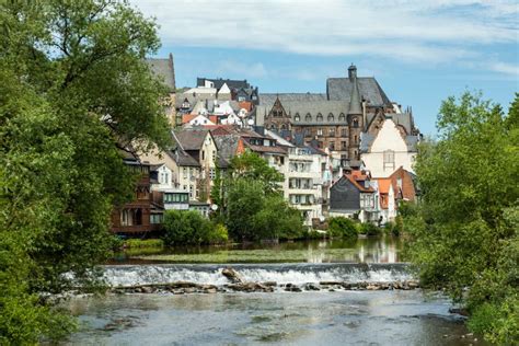 City of Marburg at the River Lahn Stock Photo - Image of hesse, cloud ...