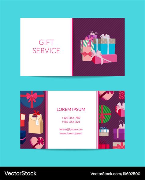 Gift service shop business card template Vector Image