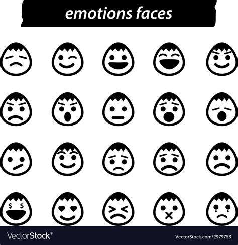 Set of icon emotions face Royalty Free Vector Image
