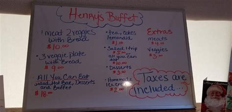 Menu at Henry's Restaurant, Clayton, Hwy 441