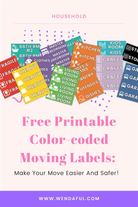 Free Printable Color-coded Moving Labels: Make Your Move Easier And ...