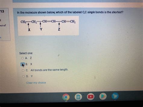 Answered: In the molecule shown below, which of… | bartleby