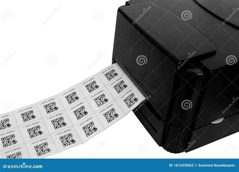 Isolated QR Code Sticker Label Printer Stock Photo - Image of finance, agriculture: 161659562