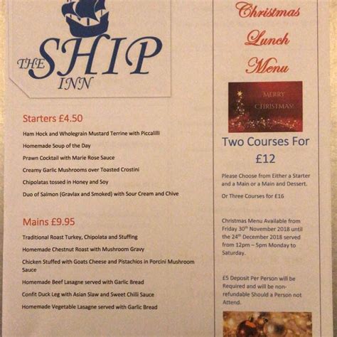 Menu at The Ship pub & bar, Newport