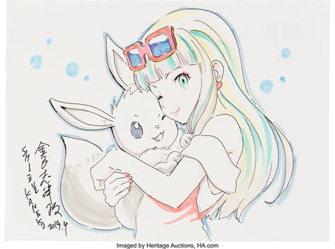 Shizue Kaneko - Pokemon: Risa and Eevee Illustration Original Art | Lot ...