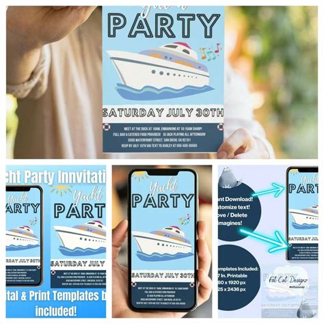 Yacht Party, Boat Party, Yacht Invitation, Yacht, Yacht Birthday, Nautical Party, Boat ...