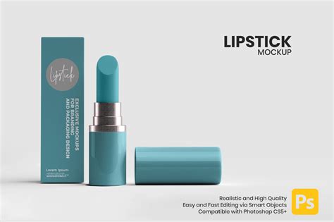 Lipstick Mockup with Packaging Box Graphic by Letterlite Studio · Creative Fabrica