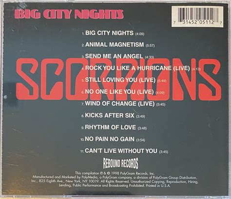 Scorpions – ‘Big City Nights’ (1998) – Album Review (The Scorpions Collection Series) – 2 Loud 2 ...