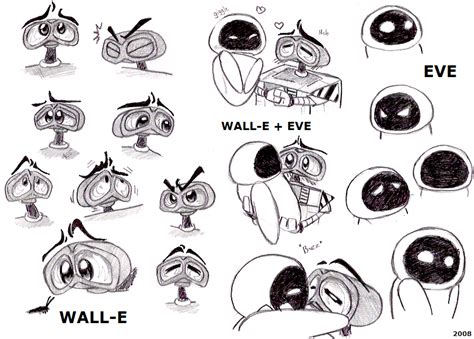 WALL-E and EVE sketches by PurpleRAGE9205 on DeviantArt