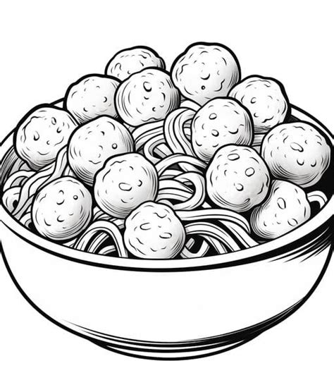 Spaghetti And Meatballs Coloring Page at getsalemblog Blog