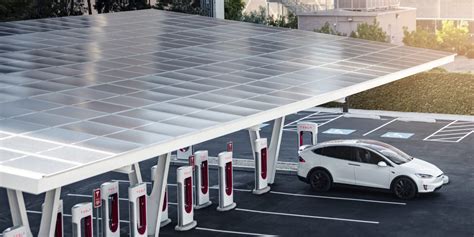 Tesla opens new V3 Supercharger with solar and battery - looks like EV charging station of the ...