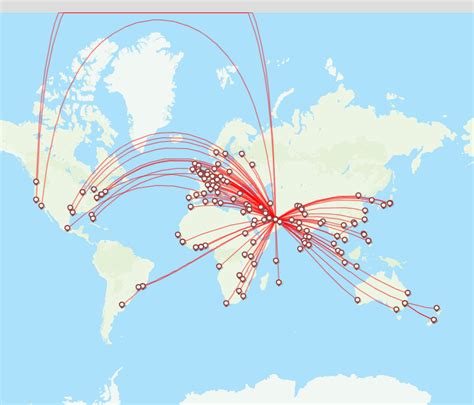 Emirates airline routes (EK) - map - Flight Routes