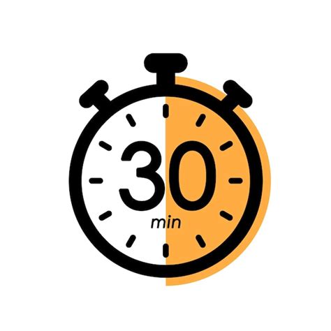 Premium Vector | Thirty minutes stopwatch icon timer symbol cooking time cosmetic or chemical ...