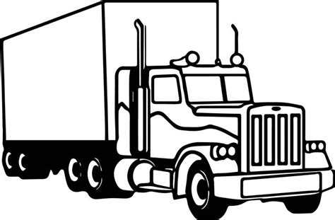 Semi Truck Coloring Page | Truck coloring pages, Coloring pages, Cars coloring pages