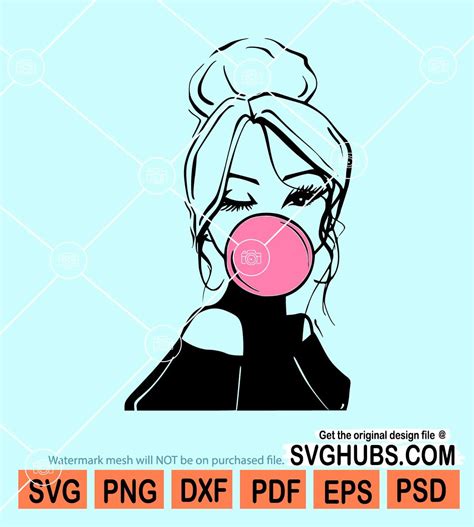 Bunny Blowing Bubble Gum Svg