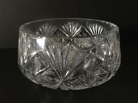 Gorgeous Cut Crystal Glass Bowl - Etsy