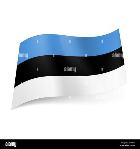 National flag of Estonia: blue, black and white horizontal stripes Stock Photo - Alamy