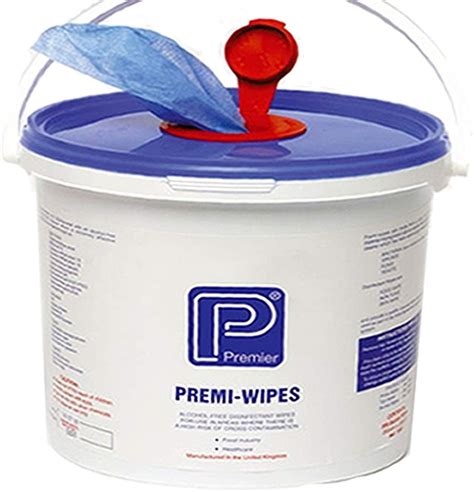 Premier Disinfectant Surface Wipes - Tub of 500 Large Anti-Bacterial Wipes 200mm x 235mm