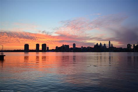 Philly skyline at sunset on the winter solstice. | Skyline, Sunset, New ...